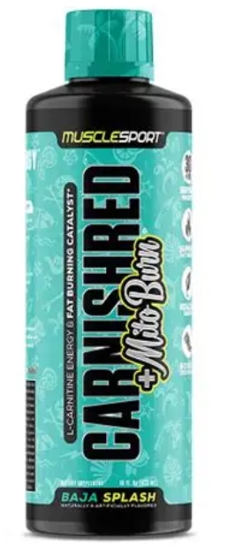 Muscle Sport Carnishred + Mitoburn 31 Servings 16/oz Baja Splash Flavor