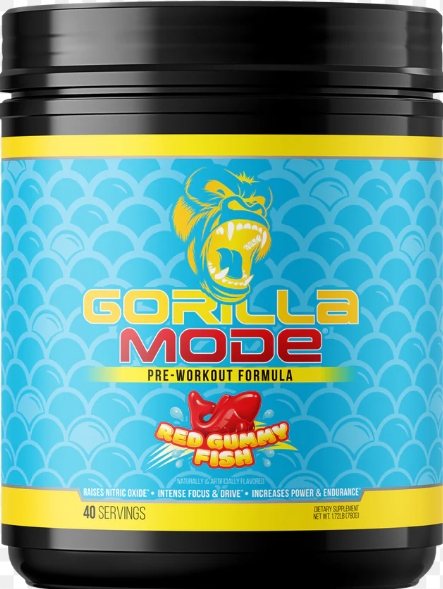 Gorilla Mode Pre-Workout Red Gummy Fish 40 serv