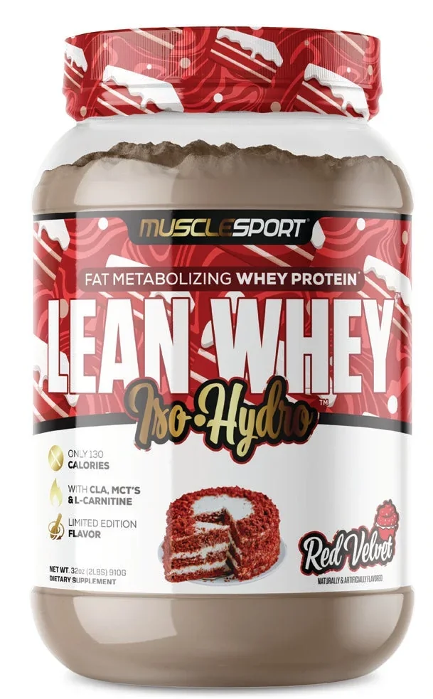 Muscle Sport Lean Whey Iso-Hydro 2pnds 26Serv Red Velvet 