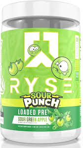 Ryse Pre - Workout Sour Punch Green Apple Flavor 30 Servings