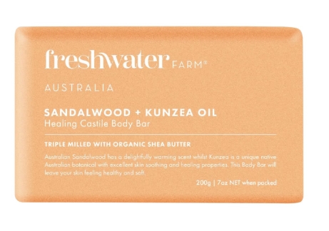 FreshWater Farm Castile Body Bar Sandalwood + Kunzea Oil 7 oz