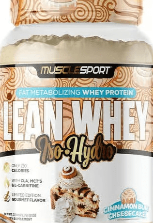 Muscle Sport Lean Whey Iso-Hydro 2pnds 26Serv Cinnamon Bun Cheesecake