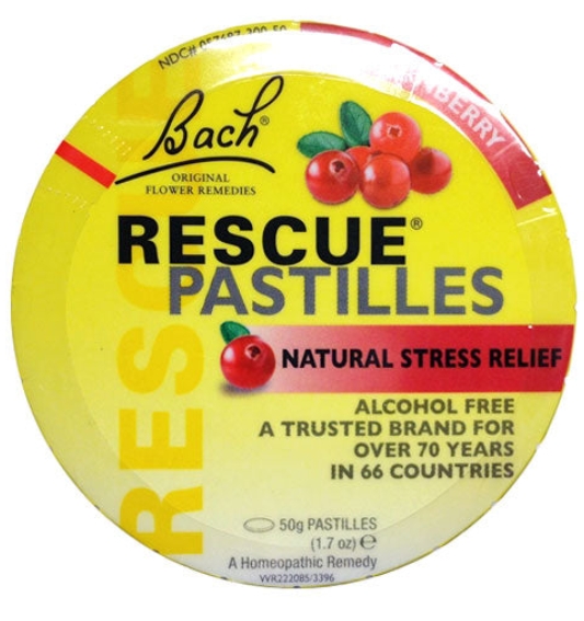 Bach Flower Essences Rescue Pastilles Tin Cranberry 1.7 oz