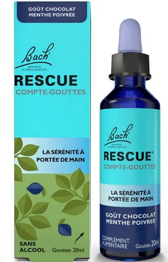 Bach Flower Essences Rescue Remedy Choc Peppermint non-alcohol 20 ml