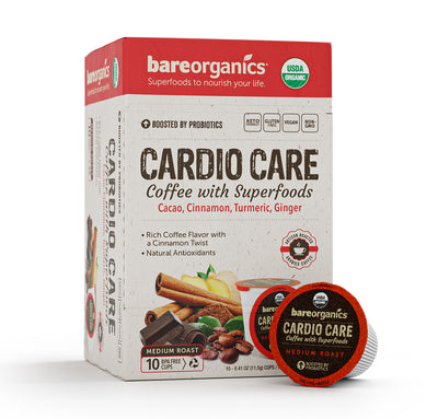 Bare Organics Cardio Care Coffee with Superfoods Single Serve Cups 10 ct