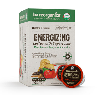 Bare Organics Energizing Care Coffee with Superfoods Single Serve Cups 10 ct