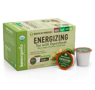 Bare Organics Energizing Tea w/ Superfoods Single Serve Cups 10 ct