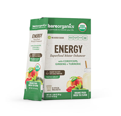 Bare Organics Energy Blend Superfood Water Enhancer Stick Packets 5 ct