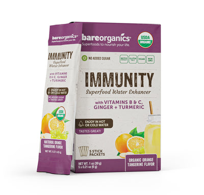 Bare Organics Immunity Blend Superfood Water Enhancer Stick Packets 5 ct