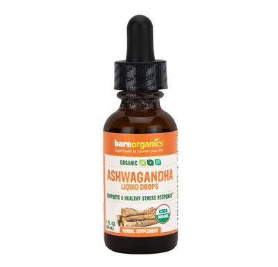 Bare Organics Organic Ashwagandha Root Liquid Drops 1 ounce