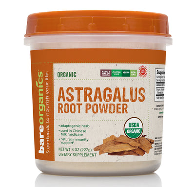 Bare Organics Raw Organic Astragalus Root Powder 8 ounce