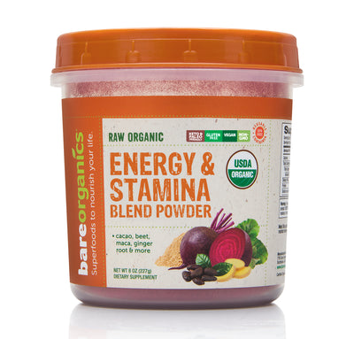 Bare Organics Raw Organic Energy Stamina Powder 8 ounce