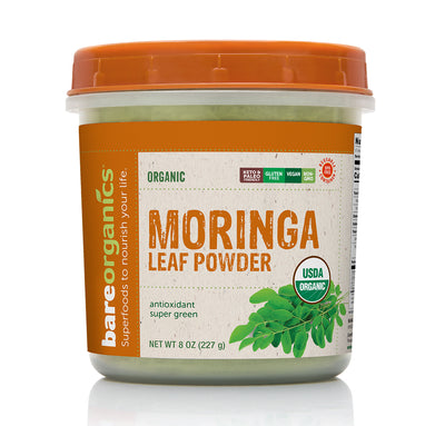Bare Organics Raw Organic Moringa Leaf Powder 8 ounce