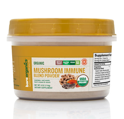 Bare Organics Raw Organic Mushroom Immune Powder 4 ounce