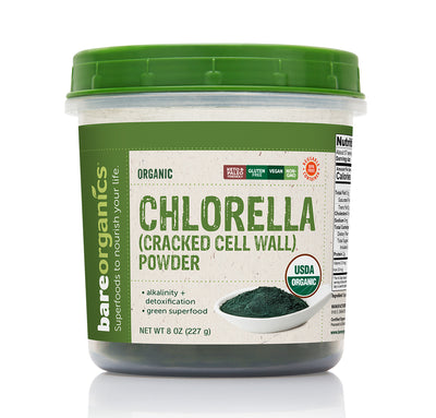 Bare Organics Raw Organic Thin Cell Wall Chlorella Powder 8 ounce