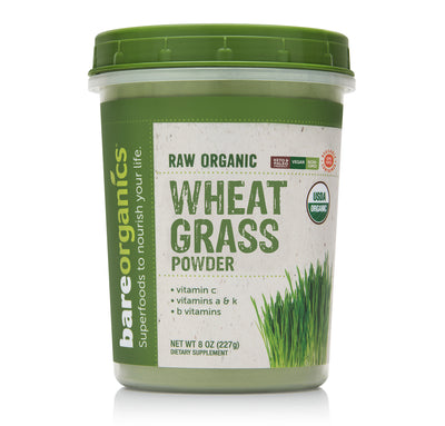 Bare Organics Raw Organic Wheatgrass Powder 8 ounce