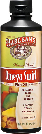 Barleans - Omega Swirl:Omega-3 Fish Oil Mango Peach 16 oz.