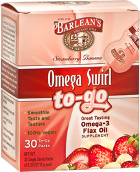 Barleans - Omega Swirl To Go Strawberry Banana 30 Packs (.35 oz Each)TEMP UNAVAILABLE
