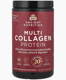  Ancient Nutrition - Dr. Axe Multi-Collagen Protein 1Lb 40 Servings - Unflavored