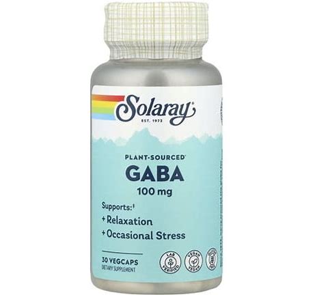 Solaray Plant - Sourced  Gaba 100 mg 30vc