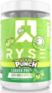Ryse Pre - Workout Sour Punch Green Apple Flavor 30 Servings
