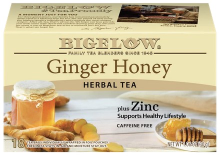 Bigelow Tea Ginger Honey Plus Zinc 18 bags 1.06Oz