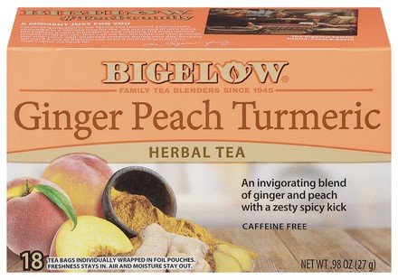 Bigelow Tea Ginger Peach Turmeric 18 bags  0.98Oz