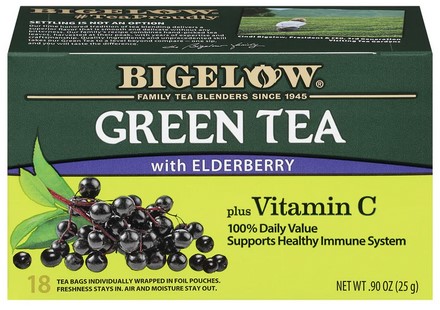 Bigelow Tea Green Elderberry Vit C 18 bags  0.9oz