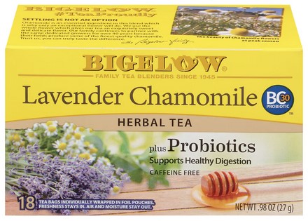 Bigelow Tea Lavender Chamomile Probiotic 18 bags 0.98oz
