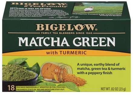 Bigelow Tea Matcha Green Tumeric 18 bags 0.82oz