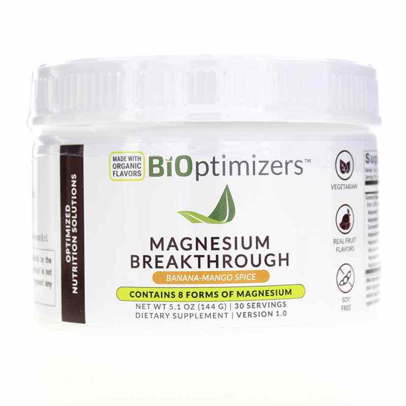 BiOptimizers Magnesium Breakthrough Powder - Banana Mango 30 serv
