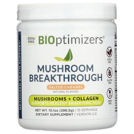 BiOptimizers Mushroom Breakthrough - Salted Caramel 15 Servings  15 serv