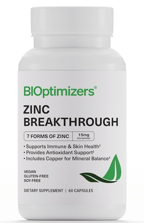 BiOptimizers Zinc Breakthrough 15mg 60 Caps
