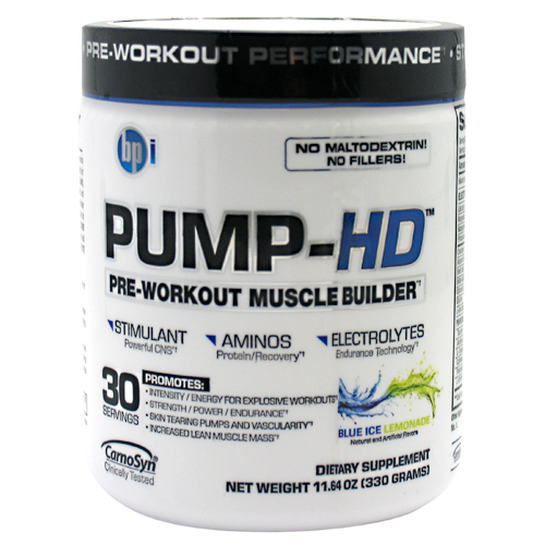 BPI Pump-HD Yohimbe Free, Blue Ice Lemonade , 30 Servings