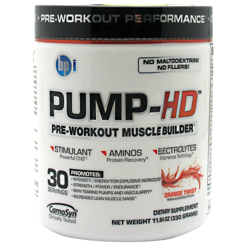 BPI Pump-HD Yohimbe Free, Orange Twist , 30 Servings