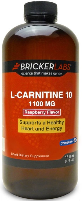 Bricker Labs - L- Carnitine 10 1100mg Red Raspberry 16 Oz