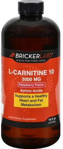 Bricker Labs - L-Carnitine 10 3000mg Red Raspberry 16 Oz