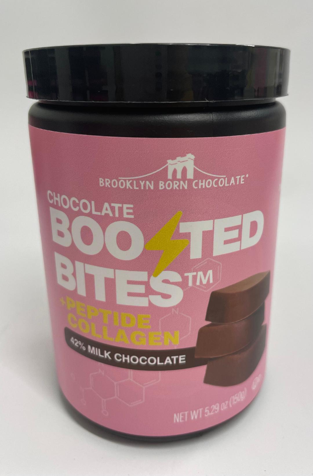 Brooklyn Born Chocolate - Chocolate Boosted Bites Plus Peptide Collagen 42% Milk Choc 10 Servings
