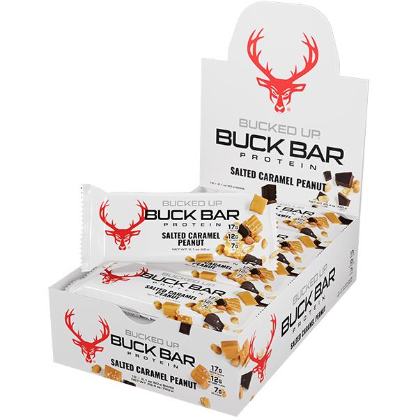 Bucked Up Buck Protein Bar Salted Caramel Peanut Butter 12 Pack
