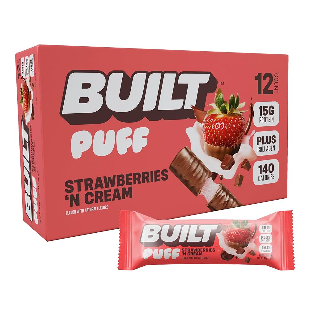 Built PUFF Strawberries N' Cream Protein 12/Bars