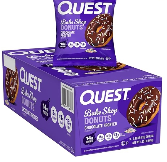 Quest Bake Shop Donuts Chocolate Frosted 9 donuts 