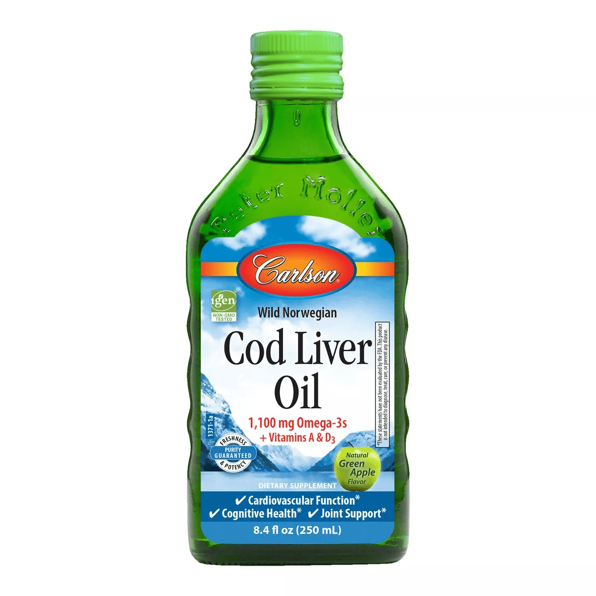 Carlson - Cod Liver Oil, Green Apple Flavor 250 mL