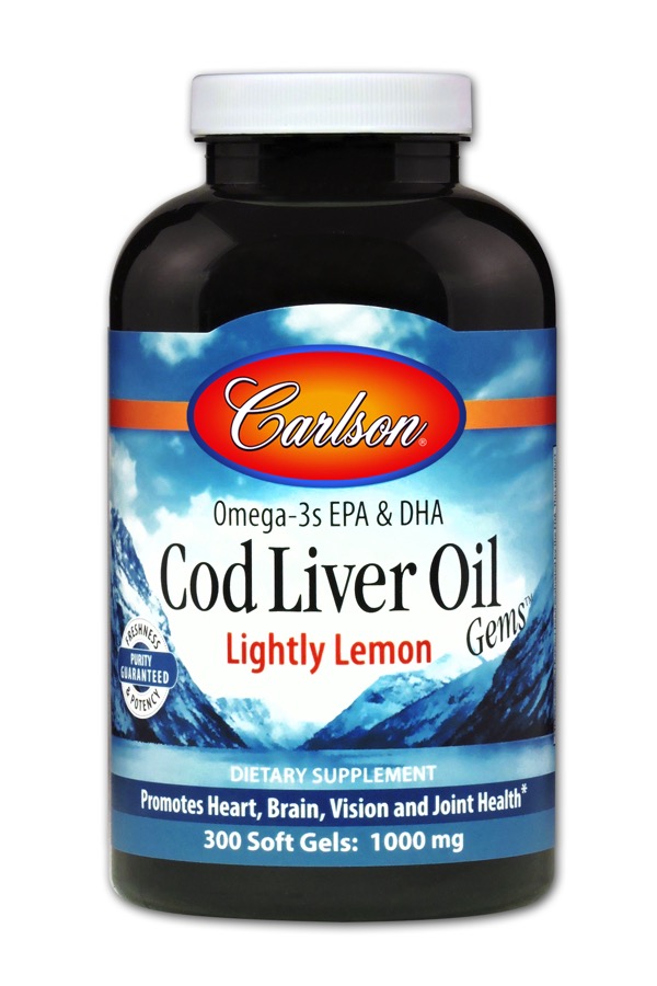 Carlson - Cod Liver Oil, Lemon 300 Soft Gels