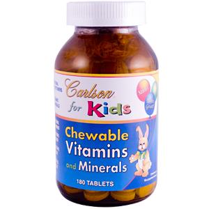Carlson - Kids Chew. Vit. & Min 180 Tabs    TEMPORARILY UNAVAILABLE