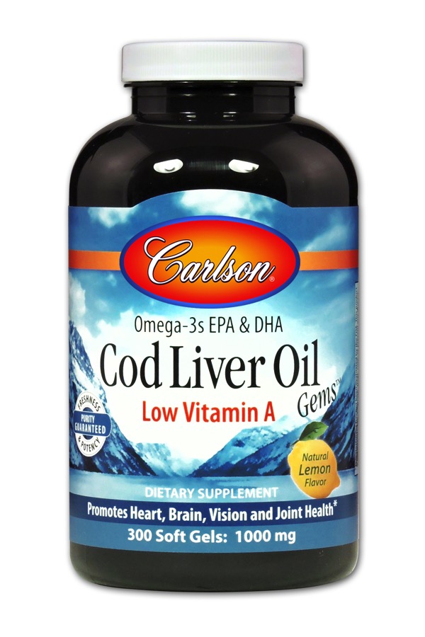 Carlson - Cod Liver Oil, Low Vitamin A 300 Soft Gels