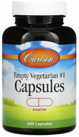 Carlson - Med-Small #1 Empty Vegegtarian Capsules 200