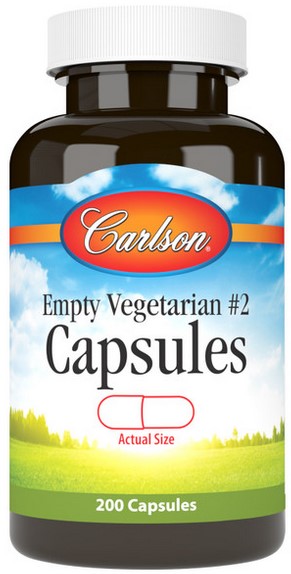 Carlson - Small #2 Empty Vegetarian Capsules 200