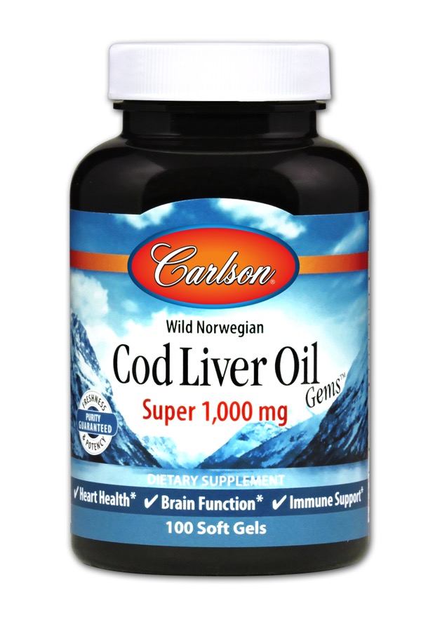 Carlson - Cod Liver Oil Gems, Super 1,000 100 Soft Gels