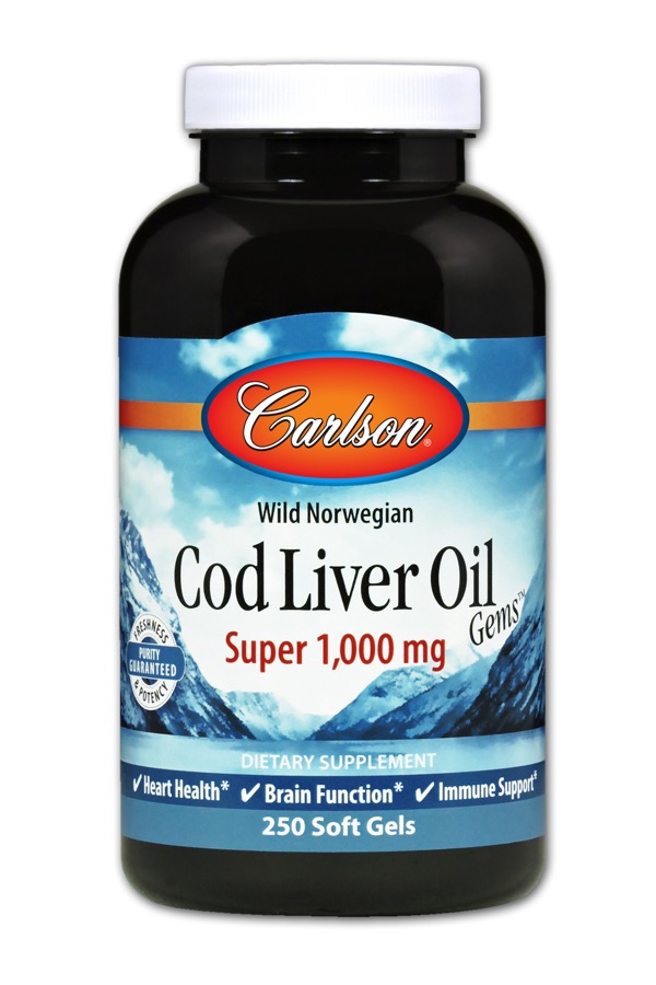 Carlson - Cod Liver Oil Gems, Super 1,000 250 Soft Gels