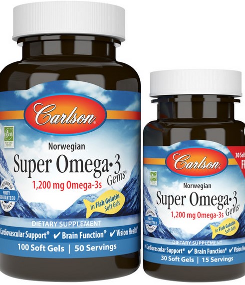 Carlson - Super Omega-3 Gems, Pescetarian 100 + 30 Soft Gels
